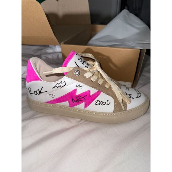 NIB Zadig & Voltaire Charms Print Sneaker in Paradise size 39 - Picture 10 of 13